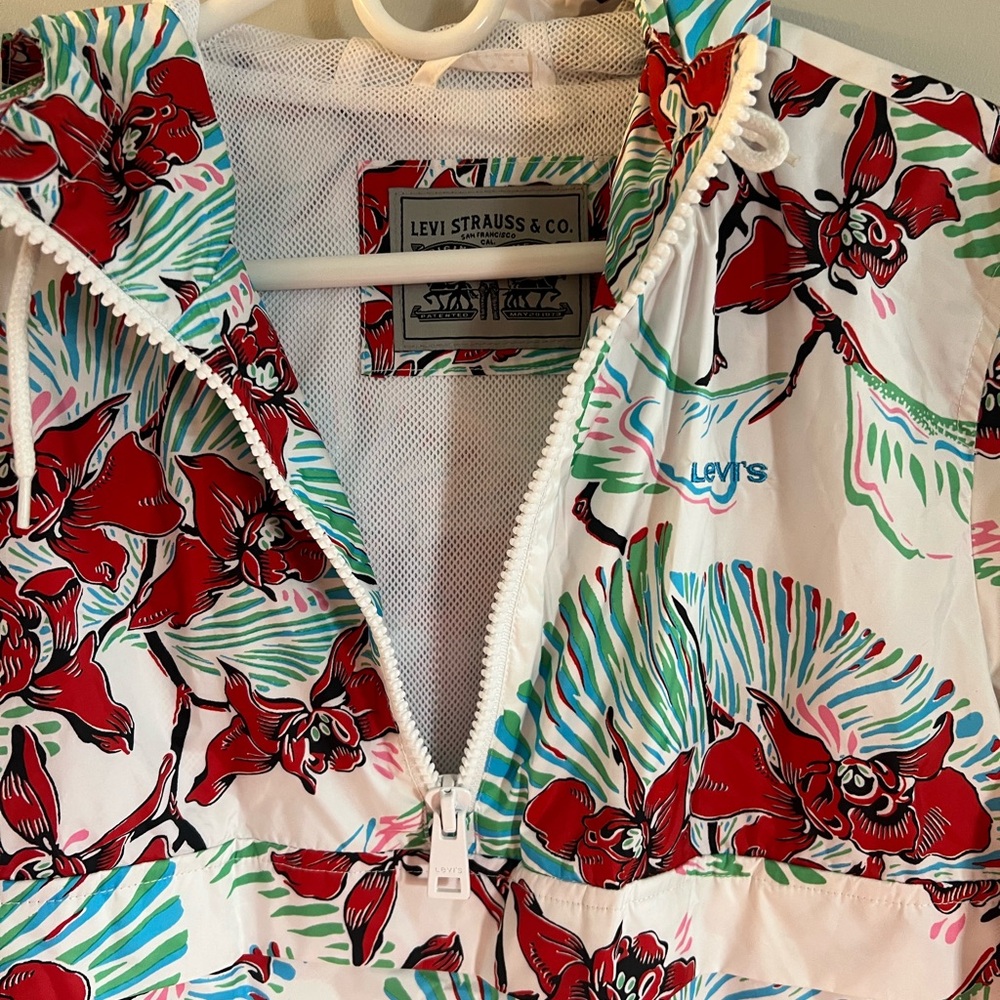 Tropical Levi’s windbreaker women’s size Large - Picture 4 of 8